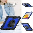 thumbnail image 3 of SaniMore for iPad 10th Generation 10.9" 2022 Case, 3 Layers Multi-Functional Cover with Pencil Holder Shoulder & Hand Strap 360° Rotatable Kickstand Shockproof Protective Shell, Blue+Black, 3 of 7
