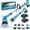 1-Blue/1500 RPM, variant on Amiluo Electric Spin Scrubber, 1500 RPM Cordless Bathroom Cleaning Brush with 4000 mAh Large Battery, 8 Replaceable Heads, Extension Handle & Display, Power Scrubber for Shower/Floor/Tub
