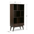 thumbnail image 5 of Simpli Home Draper 35W Bookcase and Storage Unit (Set of 2) in Medium Auburn Brown, 5 of 12