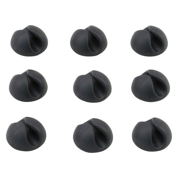 Bluelounge Cabledrop Minis Cord Management, Black, Pack of 9