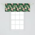 thumbnail image 2 of Ambesonne Grunge Valance Pack of 2, Murky Leaves in Triangles, 54"X18", Hunter Green and Pale Pink, 2 of 4