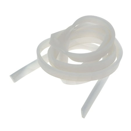 2M Length 1.5mm Groove Width Rubber Hollow Air Sealed Seal Strip White