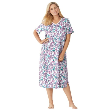 

Dreams & Co. Women s Plus Size Long Print Sleepshirt Nightgown