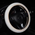 thumbnail image 1 of Funda de volante de coche de felpa corta de invierno de terciopelo pequeño sin anillo interior banda elástica cubierta de manija, 1 of 6