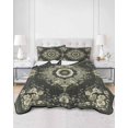 thumbnail image 3 of Sage Green Grey Boho Twin XL Size Down Alternative Comforter,Lightweight Comforter Quilt Bedding Set with Pillow Shams Vintage Ethnic Geometric Abstract All Seasons Bed Comforter Duvet Insert 68"x98", 3 of 7