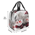 thumbnail image 2 of Yiaed Christmas Snowman With Hat Print Insulated Lunch Bag Reusable Cute Tote Lunch Box, Leakproof Cooler Lunch Bags for Work Office Travel School Picnic, 2 of 5