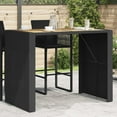 thumbnail image 1 of vidaXL Garden Table with Acacia Wood Top Black 145x80x110 cm Poly Rattan, 1 of 5