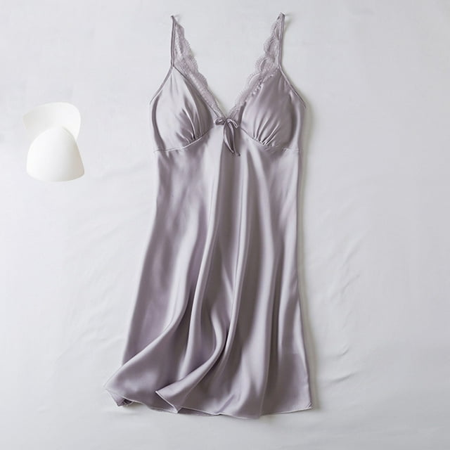 Taylonsss Robe de Maison Ample Unie pour Femmes avec Soutien-Gorge Intégré, Vêtement de Nuit Décontracté, Robe de Détente Confortable
