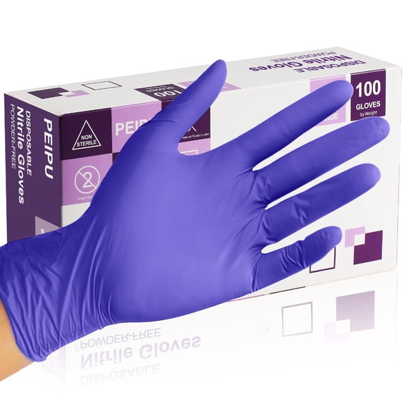 Guantes de nitrilo PEIPU talla grande, 100 unidades, sin polvo