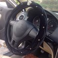 thumbnail image 3 of Crown Shape Rhinestone Plush Cute Steering Wheel Covers for Winter car Accessories Interior for Women, Black, 3 of 6
