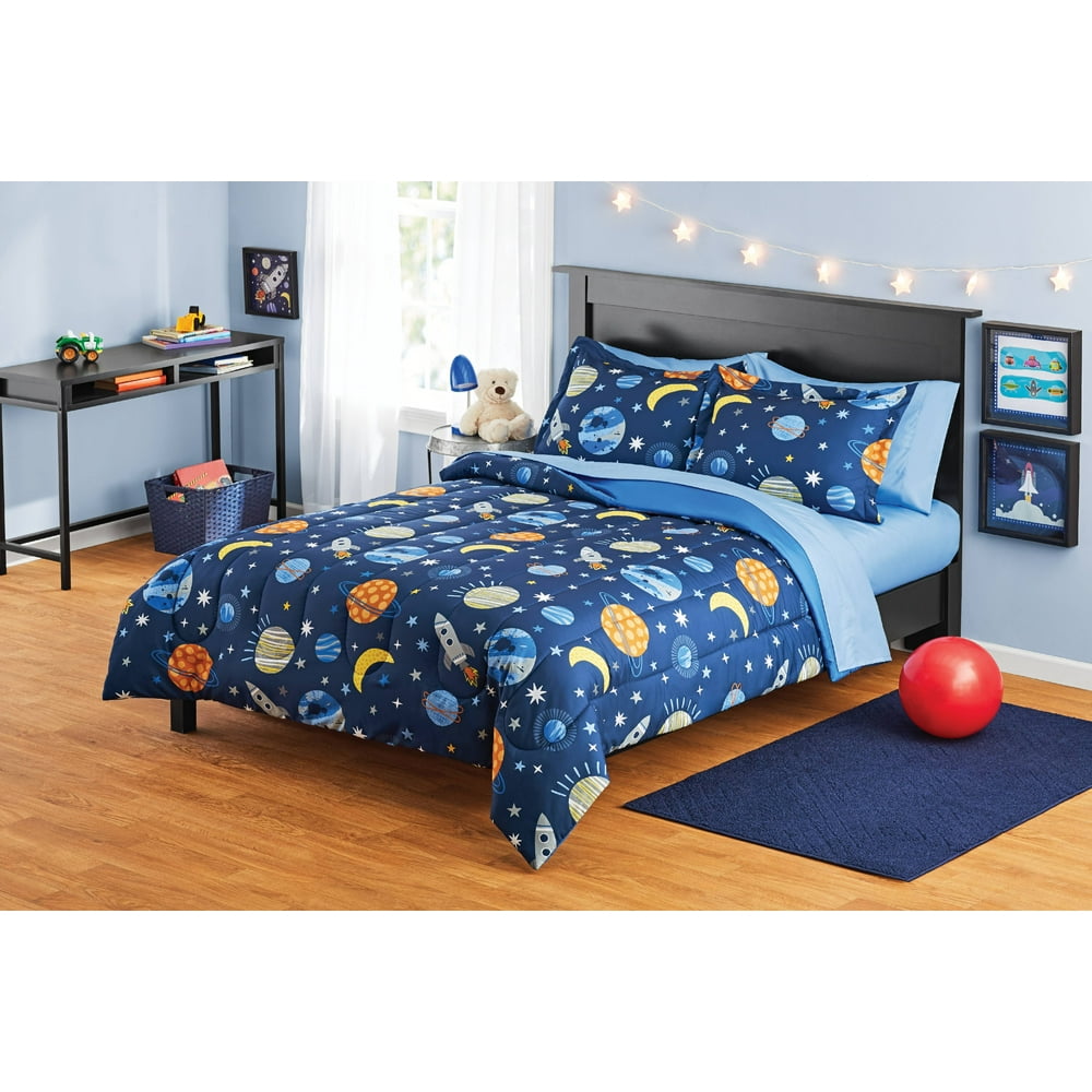 Your Zone Space Bed-in-a-Bag Coordinating Bedding Set - Walmart.com ...