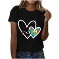 thumbnail image 2 of Aqestyerly T-Shirt de Sensibilisation à l'Autisme pour Femmes Manches Courtes Décontractées Haut d'Été Col Rond Graphique, 2 of 4