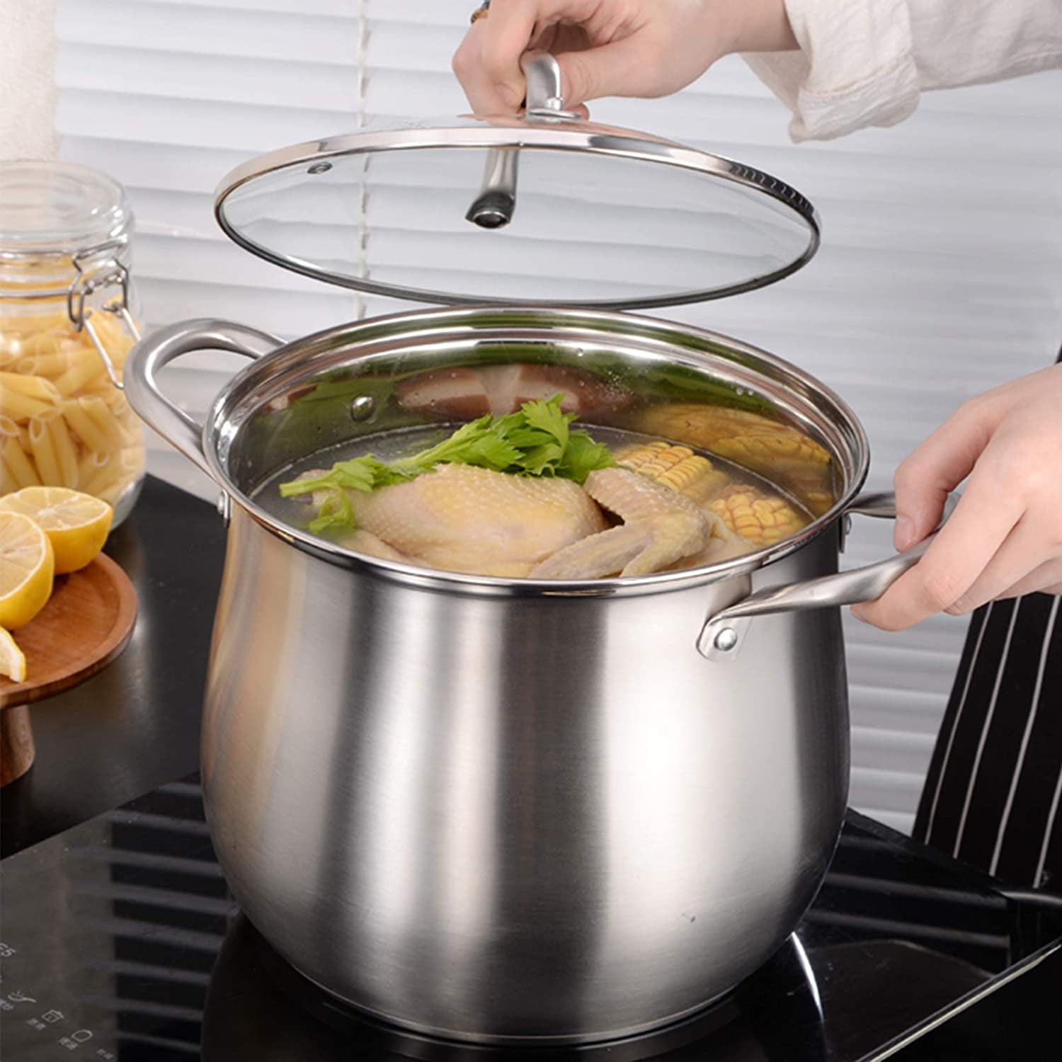 3.5/6.2/10L Stock Pot Soup Pot Stainless Steel Soup Bucket Cooking Pot  Steamer Cookware Stew Pot Canning Pot Sauce Pot With Lid - AliExpress