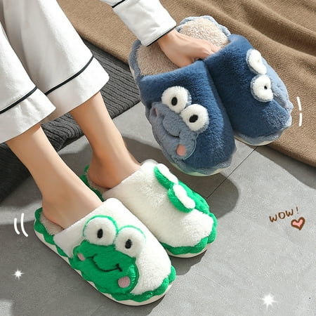 

Plush Cotton Drag Couple Warm Non-slip Frog Slippers 36-45 Size