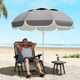 thumbnail image 2 of Outsunny Parasol de Plage 6 Pi, Parasol Portable à Hauteur et Inclinaison Réglables, Gris, 2 of 10