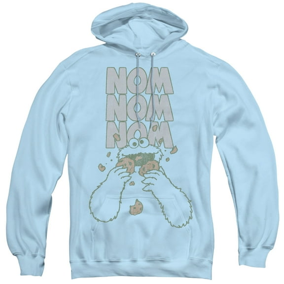 Sesame Street Nom Nom Adult Pullover Hoodie Sweatshirt Light Blue