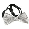 thumbnail image 3 of Up To $10 Tie Silver Mens Banquet Performance English Color Adjustable Bow Bow Tie, 3 of 3