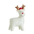 thumbnail image 6 of Ceramic Christmas Village House with LED Snowman Deer Figurine, Operated Holiday Mantel Shelf Decor, 6 of 8