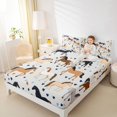 thumbnail image 4 of Homewish Funny Cartoon Horse Full Size Sheets, Rustic Farmhouse Animal Bed Sheets, Graffiti Love Heart Sheet Sets, Luxury Bedroom Decor, 4-Piece, 4 of 7