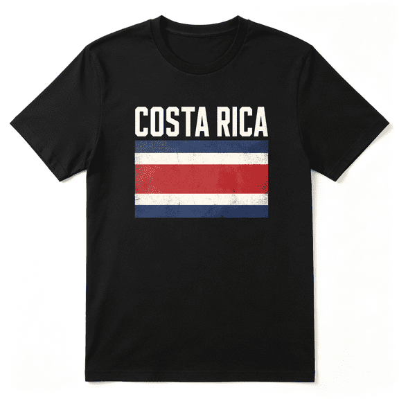 Costa Rica Flag Cool Graphic Tee For Men And Women, Travel Vacation Birthday Gift Cotton Short Sleeves T-Shirt