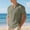 001 Army Green, variant on Men Henley Shirt Solid Color Cotton Linen Short Sleeve T-Shirts Band Collar Beach Vacation Pullover