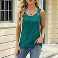 thumbnail image 2 of HBFAGFB Débardeurs d'Été pour Femmes Col Rond Mode Sans Manches Chemise Confortable Vert Taille TTG, 2 of 6