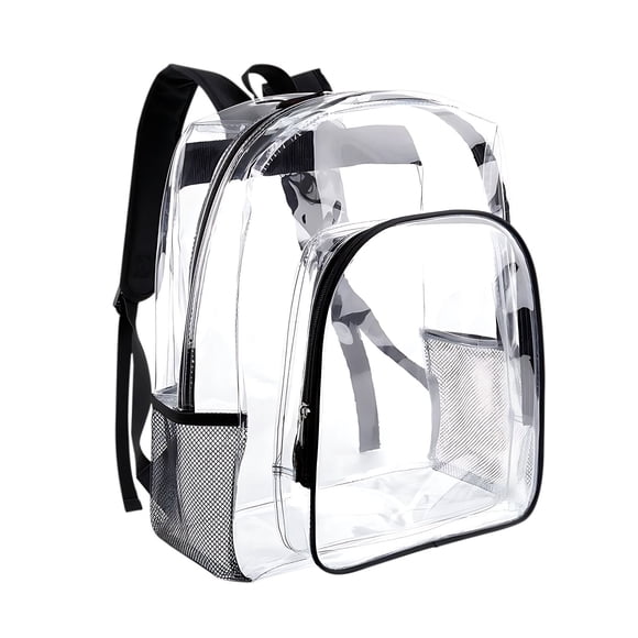 Mochila transparente de PVC de gran capacidad, impermeable, ideal para la escuela, viajes, gimnasio y estadios. Ligera y duradera, perfecta para el uso diario, el trabajo o actividades al aire libre.