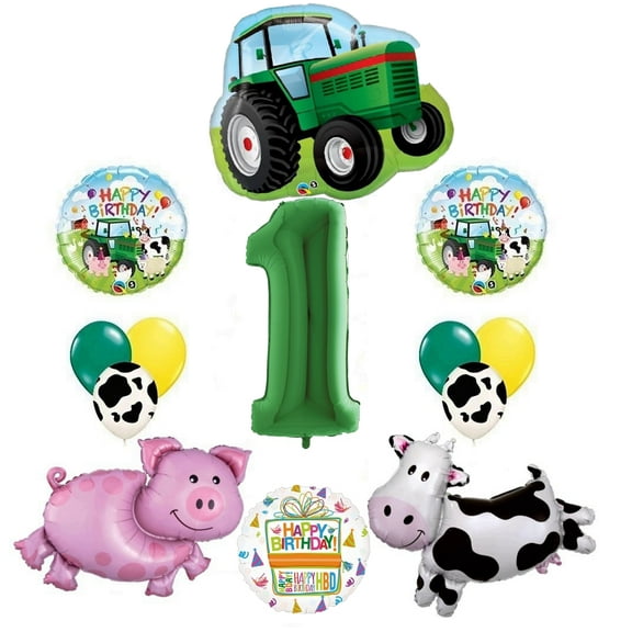 Tractor and Farms Animal 1st Birthday Party Supplies Balloon Bouquet Decorations
