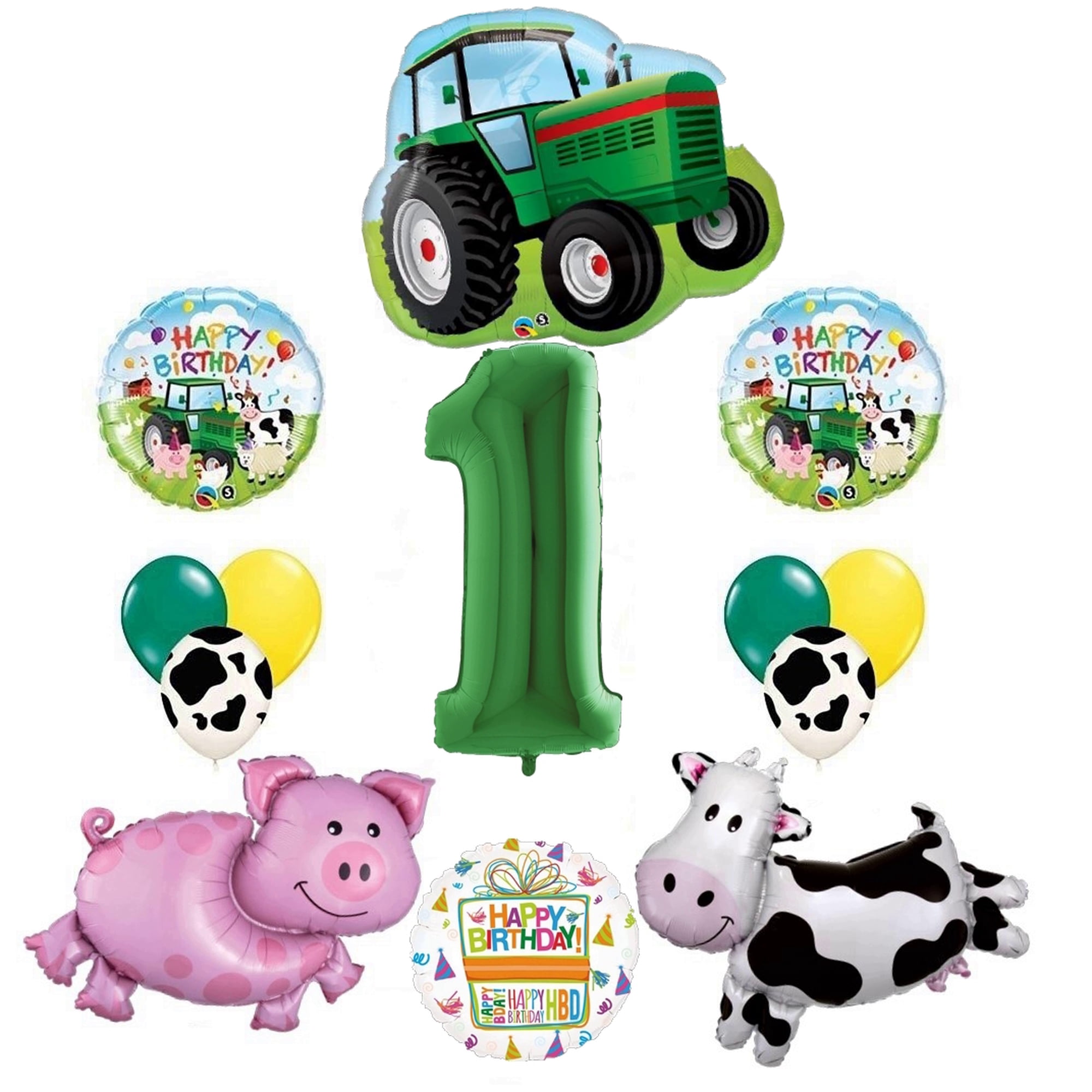 Tractor and Farms Animal 1st Birthday Party Supplies Balloon Bouquet Decorations
