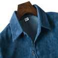 thumbnail image 4 of Goodeals Clearance Deals,Lightweight Corduroy Button Down Jacket for Men Long Sleeve Ribbed Shirts Button Down Cotton Stretch Jackets Casual Work Shirt(Dark Blue,L), 4 of 5