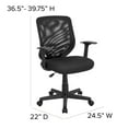 thumbnail image 5 of Flash Furniture Ergonomic Mesh Mid-Back Swivel Task and Office Chair with T-Arms, Black, 5 of 15