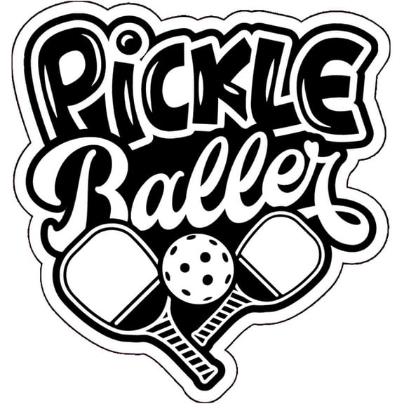 Wickedgoodz Pickleballer Vinyl Decal - Pickle Ball Bumper Sticker - for Laptops Tumblers Windows Cars Trucks