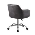 thumbnail image 4 of Linon Rylen Task Chair with Adjustable Height & Swivel, 275 lb. Cpacity, Charcoal Gray Faux Leather, 4 of 10