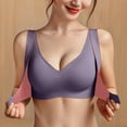 thumbnail image 4 of Womens Seamless Bras, Women's Front Closure Bra One Piece Comfort Wireless Bottom Hem Bras Wide Strap Deep V Bras M-2XL, 4 of 6