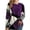 Purple, variant on Lovskoo 2024 Long Sleeve Shirts for Women Casual Round Neck Printed Loose Shirt Blouse Tops Red