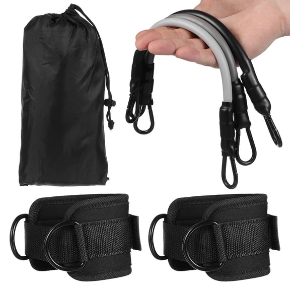 ETHZZLE Adjustable Ankle Weights with Resistance Bands Set for Leg, Glute, and Full Body Workout Training