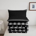 thumbnail image 5 of Manfei Geometric Check Queen Comforter Set,Minimalism Polka Dot Comforter Sets Queen,Gray Black,Black Reversible,3 Pieces,1 Comforter and 2 Pillowcases,3 Pieces,1 Comforter and 2 Pillowcases, 5 of 7