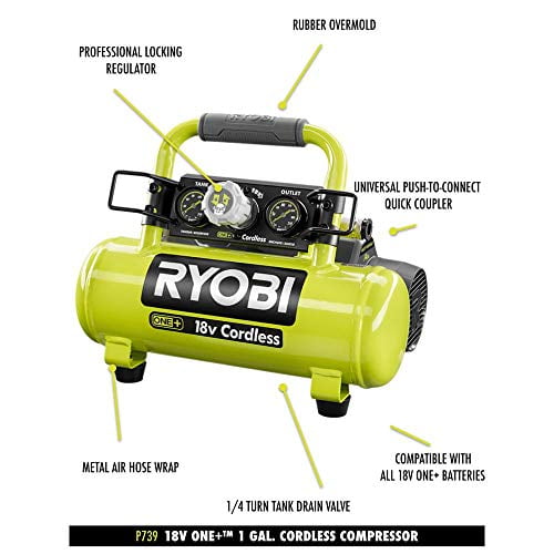 Ryobi 18 Volt ONE Cordless 1 Gal. Portable Air Compressor Tool