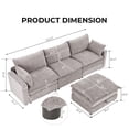thumbnail image 3 of Bonzy Home Modular Sectional Sofa, L‑Shaped Couch, Ultra‑Comfort Seating – Configurable for Living Room & Family Room Gray, 3 of 9