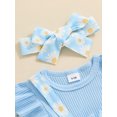 thumbnail image 6 of Suealasg Newborn Baby Girl Clothes Fly Sleeve Flower Print Bow Romper with Headband Set 2Pcs Infant Summer Photoshoot Outfits, 6 of 8