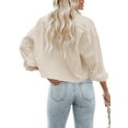 thumbnail image 5 of Sherrylily Womens Button Down Cropped Crop Tops Lapel Shirt with Chest Pocket, 5 of 5