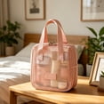 thumbnail image 2 of Tdxkok Portable Large Capacity Mesh Makeup Bag Travel Toiletry Storage Organizer Pouch Pink, 2 of 7