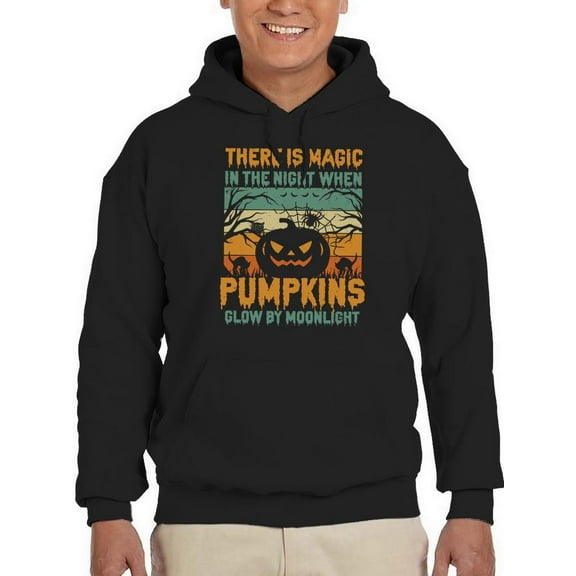 Pumpkins Glow By Moonlight Hoodie Men -Image by Shutterstock, Male 4X-Large