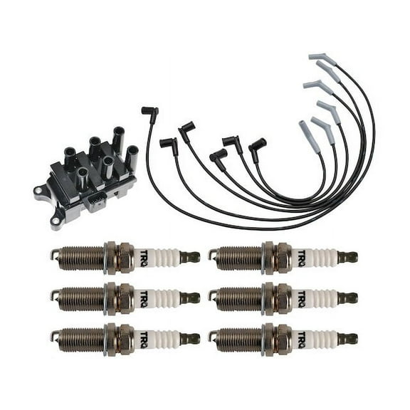 Ignition Coil Spark Plug and Wire Set 8 Piece - Compatible with 2003 - 2008 Ford Ranger 3.0L V6 2004 2005 2006 2007