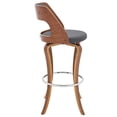 thumbnail image 4 of JERFIT 360 Swivel Bar Stool with Padded Seat, Gray Faux Leather and Wood Finish for Kitchen Island, Counter Height Stool, 4 of 9