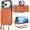 Brown, variant on for Crossbody Wallet Case Compatible with iPhone 17 Pro, RFID Blocking Protective Purse Case with Card Slots Holder Kickstand Wrist Strap Lanyard Zipper 6.3 Inch 5G (White)