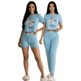 thumbnail image 1 of Pijama De 3 Piezas Mujer Pantalon Short Y Playera A Juego, 1 of 5