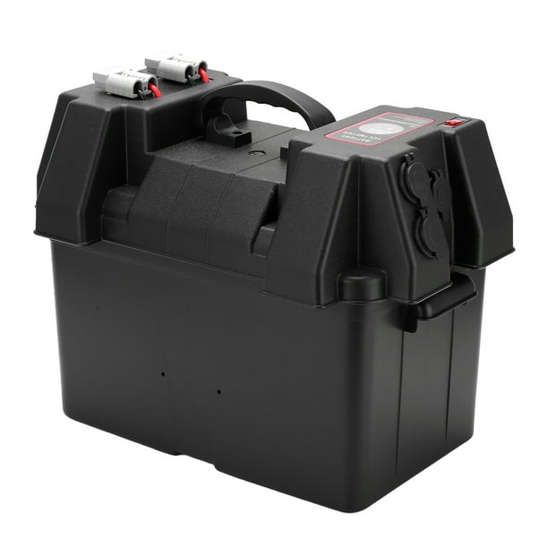 CAJA de Batería, Disyuntadores de DoBle Intepacia de Batería Protección Contra Sobecarga de la Estación de Alimentación Fácil de Transportar Con Voltímetro Para El