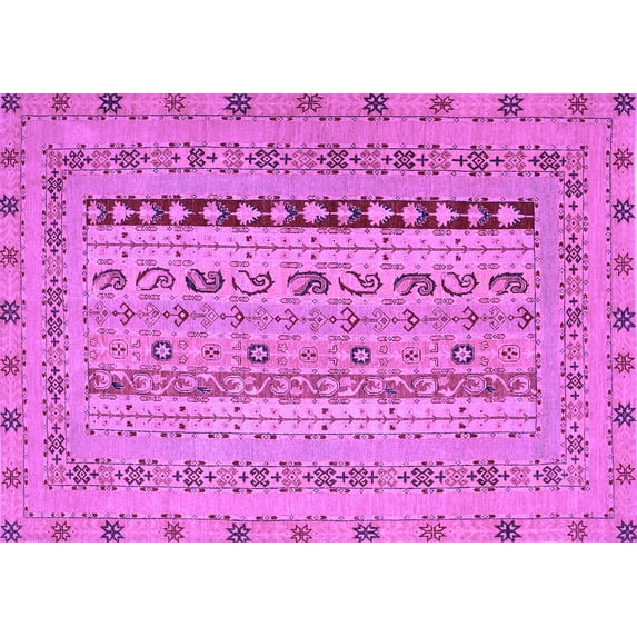 Ahgly Company Indoor Rectangle Persian Purple Traditional Area Rugs, 5' x 7'