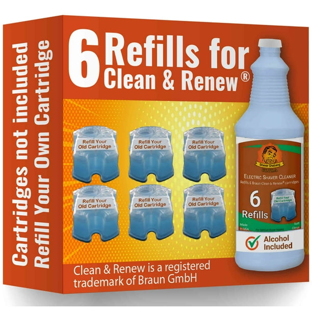 Braun Clean & Renew 6 cartridges refills from 1 bottle of Shaver